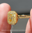 Halo Pave Fancy Yellow Radiant (Yellow Pave and Halo Diamonds) Lab Diamond Ring in Yellow Gold 18K