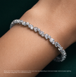 Pear & Round Lab Diamond Tennis Bracelet ( 3 ct. tw.) 18K Gold