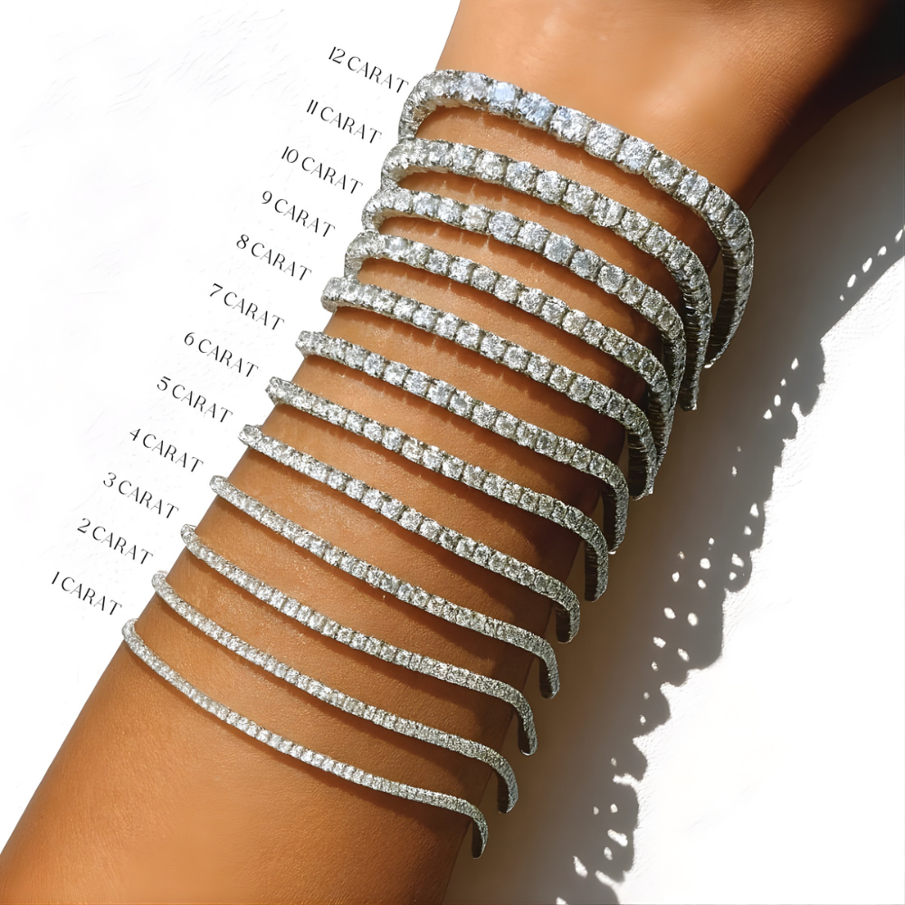 Round Tennis Lab Diamond Bracelet (2-10 ct. w.) 18K Gold