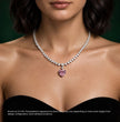 Pink Heart Tennis Lab Diamond ( 20 ct. tw. ) Pendant Necklace (16 in.) 18K White Gold