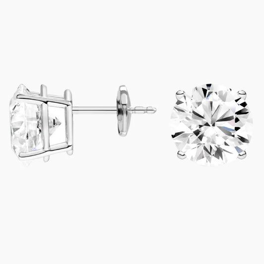 Round Stud Lab Diamond Earrings ( 3 ct * 2 ) 18K Gold
