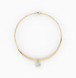 Oval Bezel Lab Diamond (4 ct.) Chocker Pendant Yellow Gold (16 in.)
