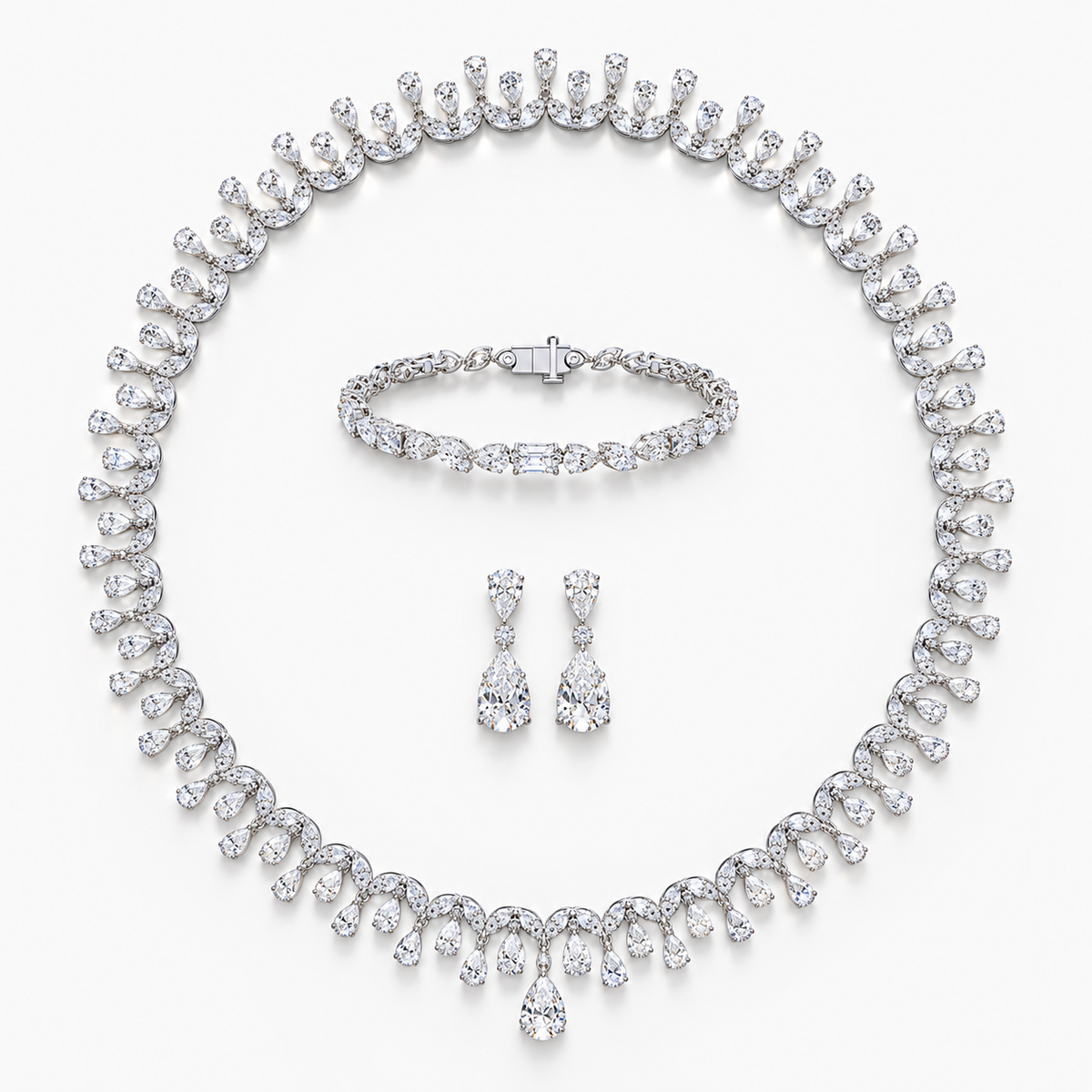 39 Carat Deline High Jewelry Bridal Lab-Grown Diamond Set 18K White Gold