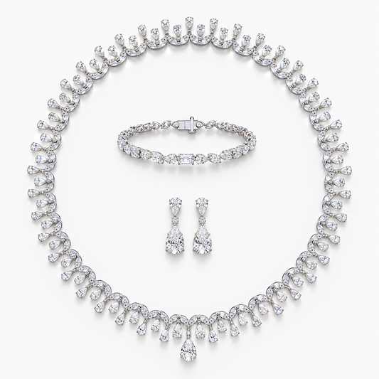 39 Carat Deline High Jewelry Bridal Lab-Grown Diamond Set 18K White Gold