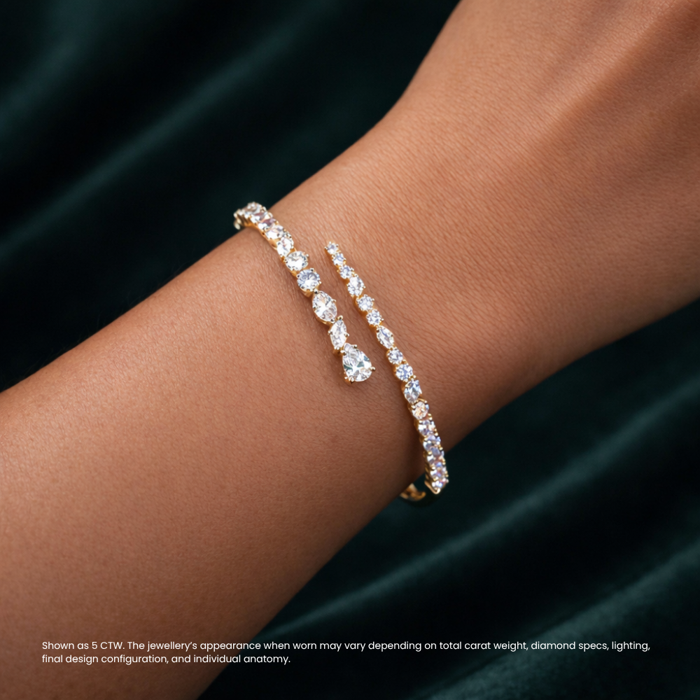 Odarka Bypass Bangle Lab Diamond ( 5 ct. tw) Bracelet 18K Gold