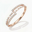 Myra Round & Baguette Lab Diamond ( 5 ct. tw) Bypass Bangle Bracelet 18K Gold