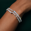 Myra Round & Baguette Lab Diamond ( 5 ct. tw) Bypass Bangle Bracelet 18K Gold