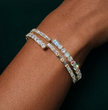 Myra Round & Baguette Lab Diamond ( 5 ct. tw) Bypass Bangle Bracelet 18K Gold