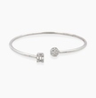 Baguette & Round Lab Diamond ( 1 ct. tw. ) Open Bangle Bracelet  18K Gold