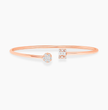 Baguette & Round Lab Diamond ( 1 ct. tw. ) Open Bangle Bracelet  18K Gold