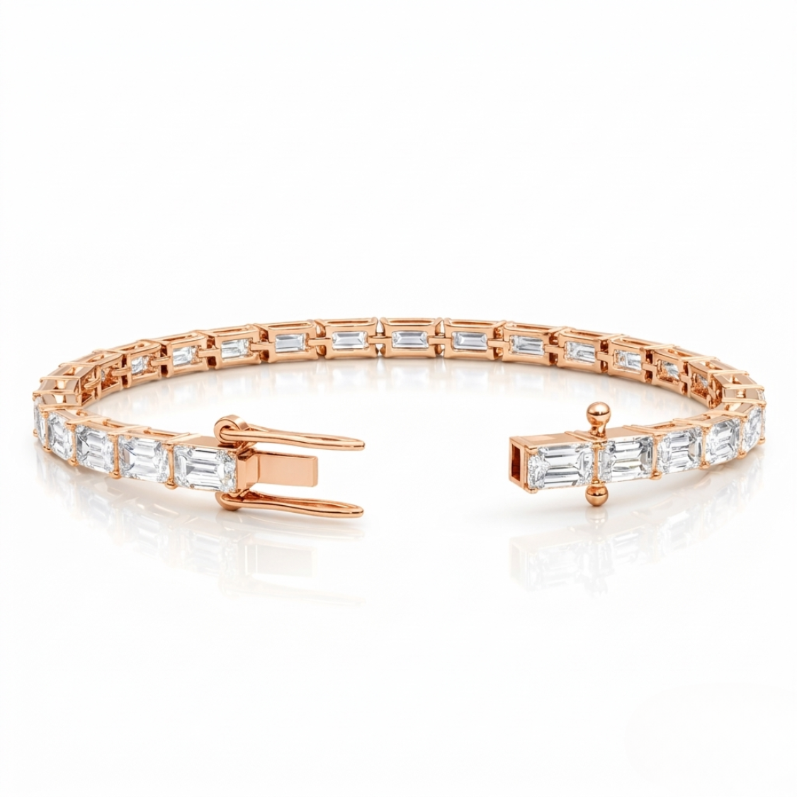 Emerald East-West Tennis Lab Diamond Bracelet (5 ct. tw.) 18K Gold