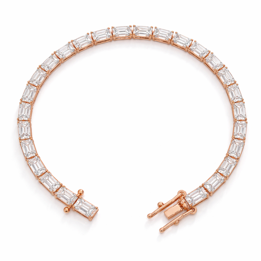Emerald East-West Tennis Lab Diamond Bracelet (3 ct. tw.) 18K Gold