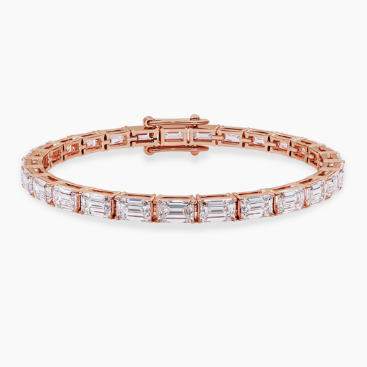 Emerald East-West Tennis Lab Diamond Bracelet (3 ct. tw.) 18K Gold