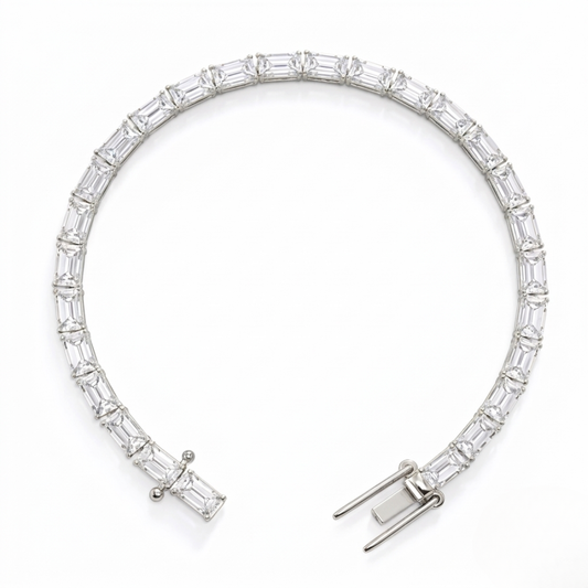 Emerald East-West Tennis Lab Diamond Bracelet (3 ct. tw.) 18K Gold