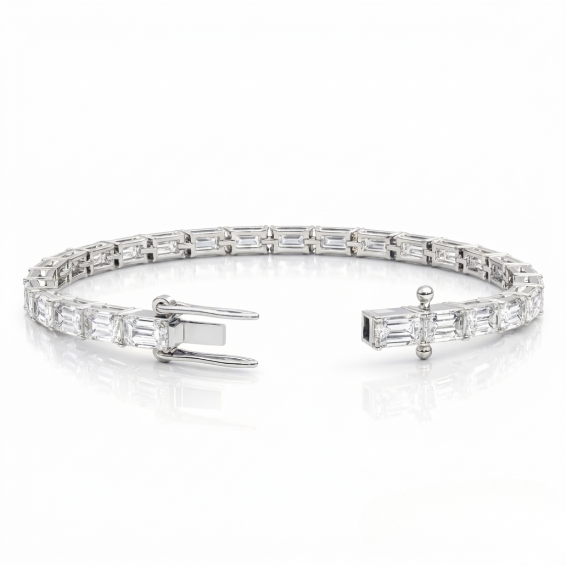 Emerald East-West Tennis Lab Diamond Bracelet (5 ct. tw.) 18K Gold