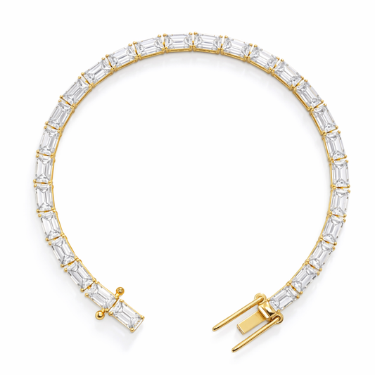 Emerald East-West Tennis Lab Diamond Bracelet (10 ct. tw.) 18K Gold