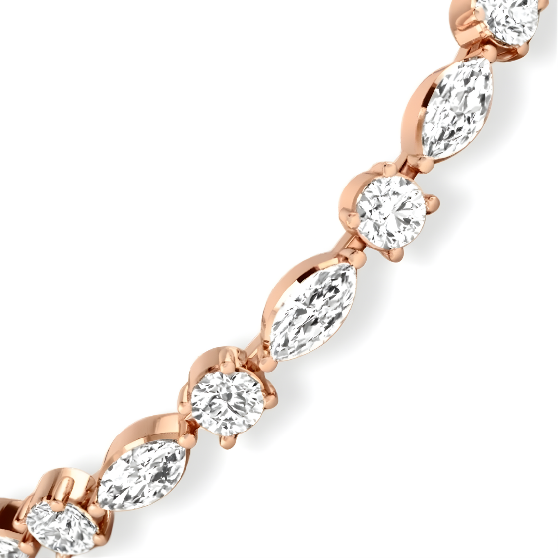Marquise and Round Tennis Lab Diamond Bracelet (4 ct. tw.) 18K Gold