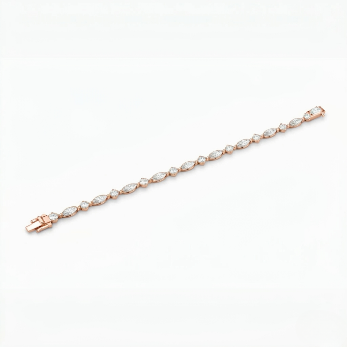 Marquise and Round Tennis Lab Diamond Bracelet (4 ct. tw.) 18K Gold