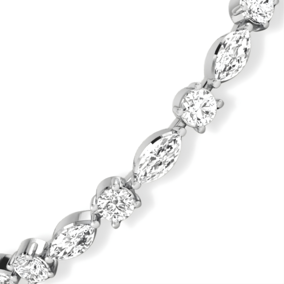 Marquise and Round Tennis Lab Diamond Bracelet (4 ct. tw.) 18K Gold