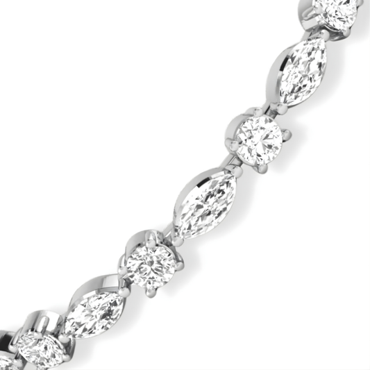 Marquise and Round Tennis Lab Diamond Bracelet (3 ct. tw.) 18K Gold