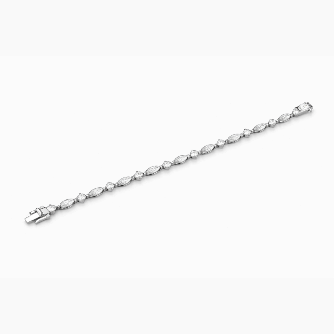 Marquise and Round Tennis Lab Diamond Bracelet (4 ct. tw.) 18K Gold