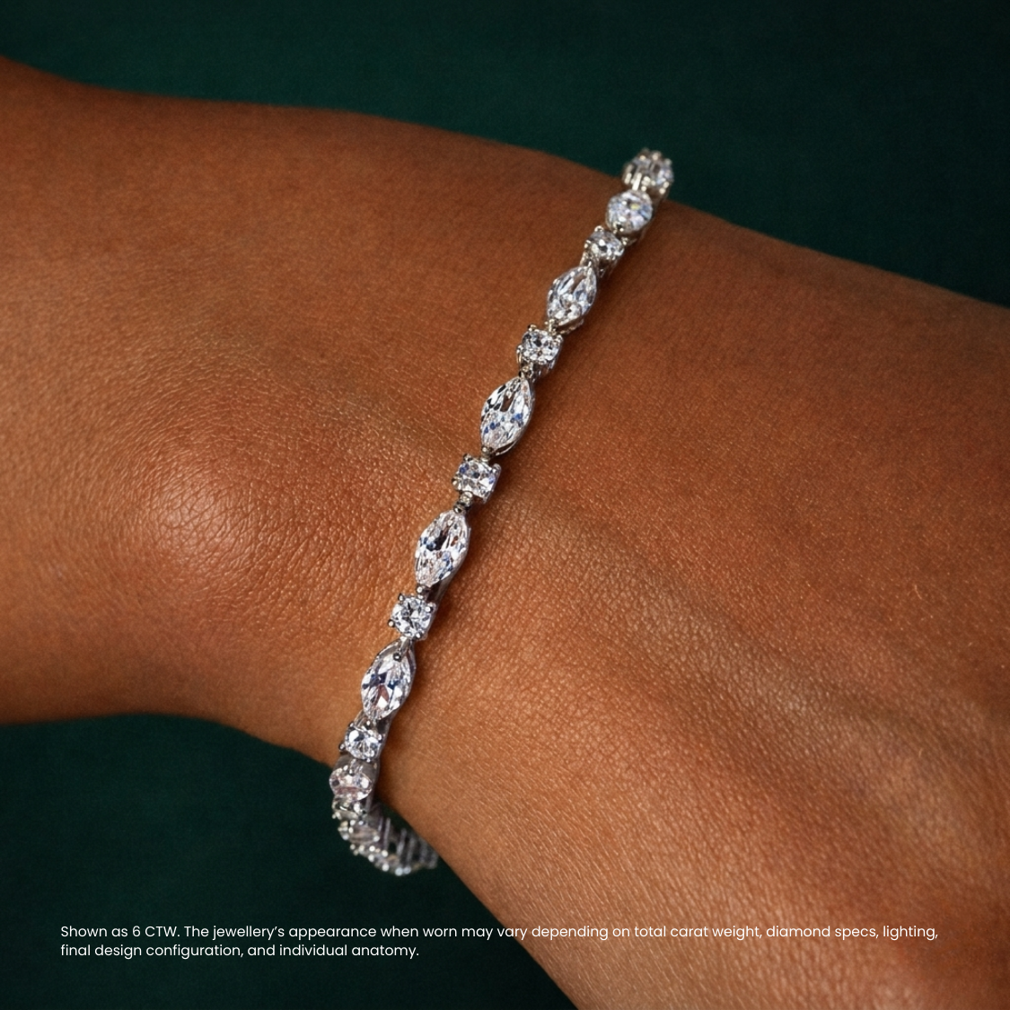 Marquise and Round Tennis Lab Diamond Bracelet (4 ct. tw.) 18K Gold
