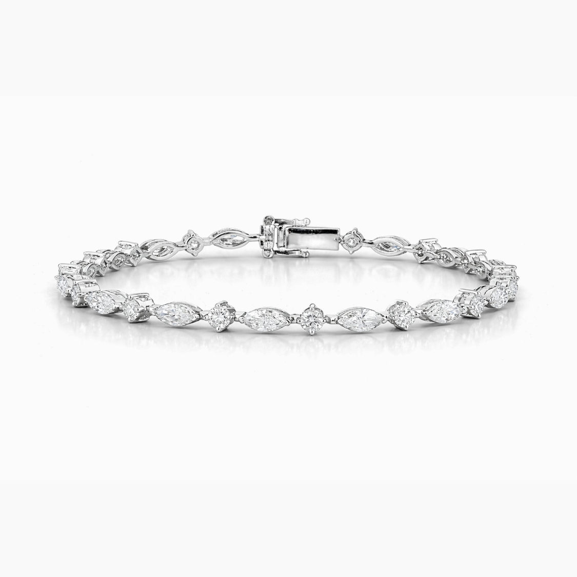 Marquise and Round Tennis Lab Diamond Bracelet (4 ct. tw.) 18K Gold