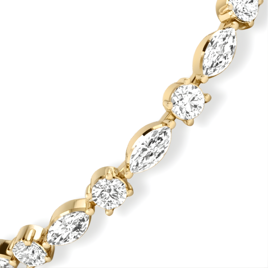 Marquise and Round Tennis Lab Diamond Bracelet (10 ct. tw.) 18K Gold