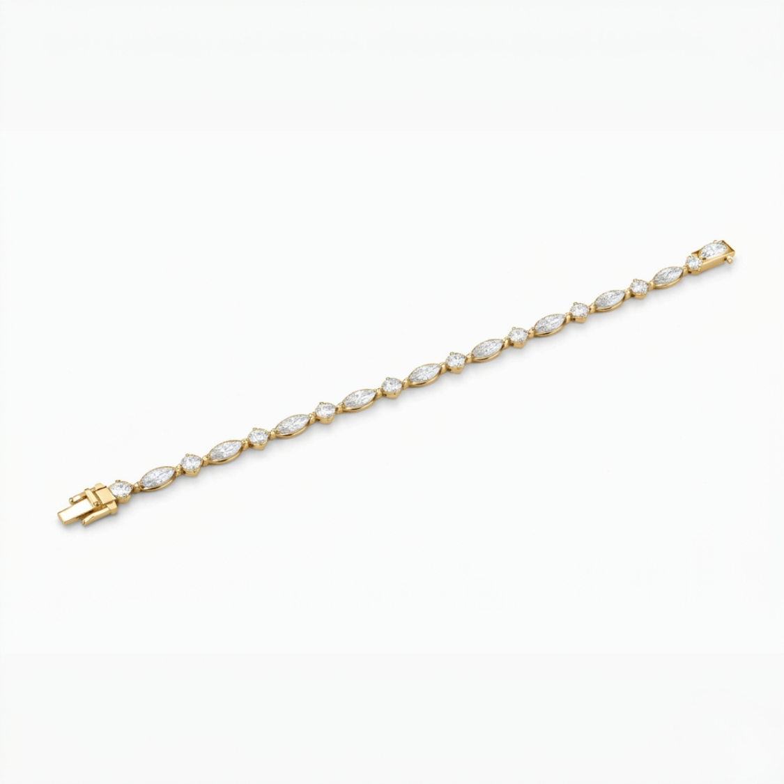 Marquise and Round Tennis Lab Diamond Bracelet (4 ct. tw.) 18K Gold