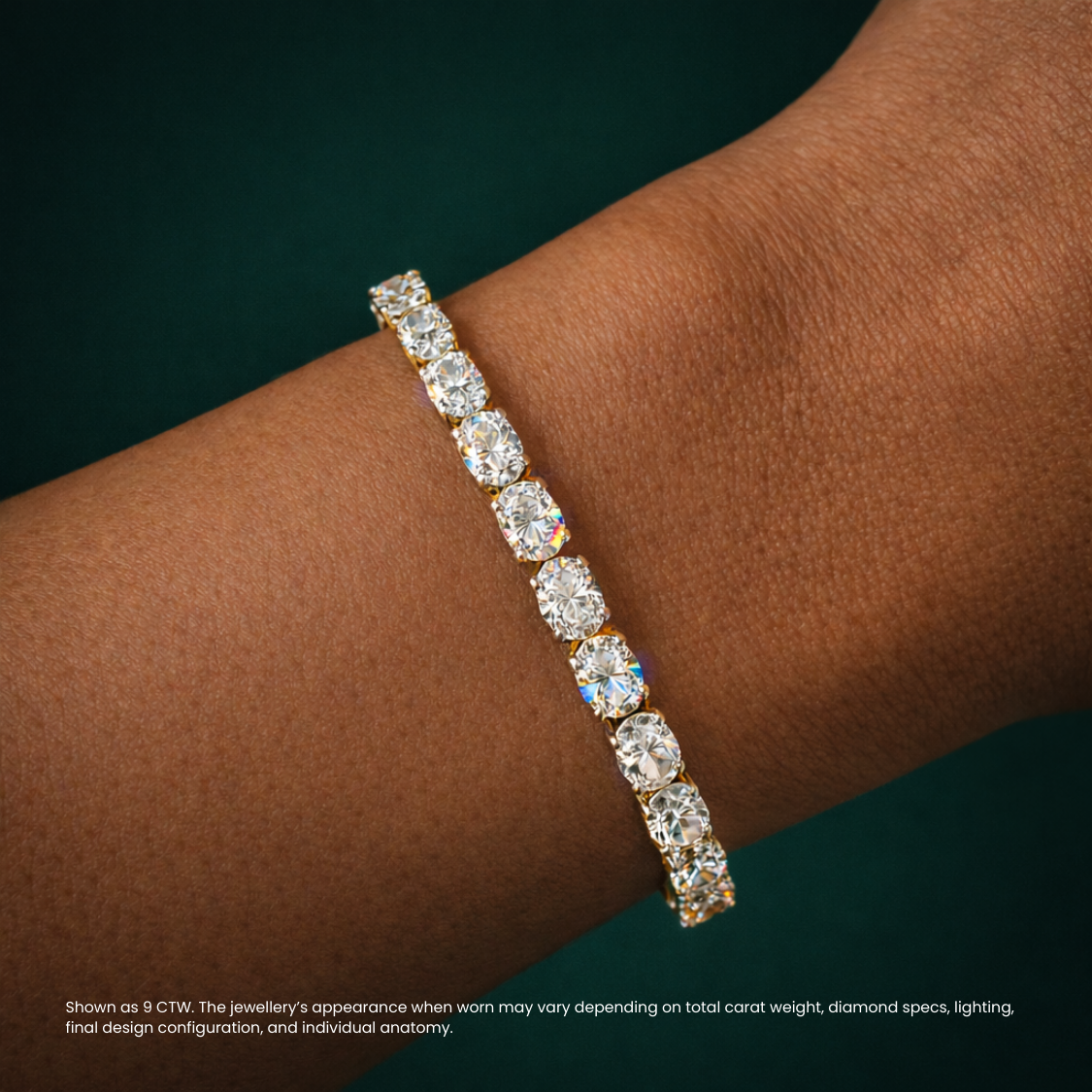 Oval East-West Tennis Lab Diamond Bracelet (7  ct. tw.) 18K Gold