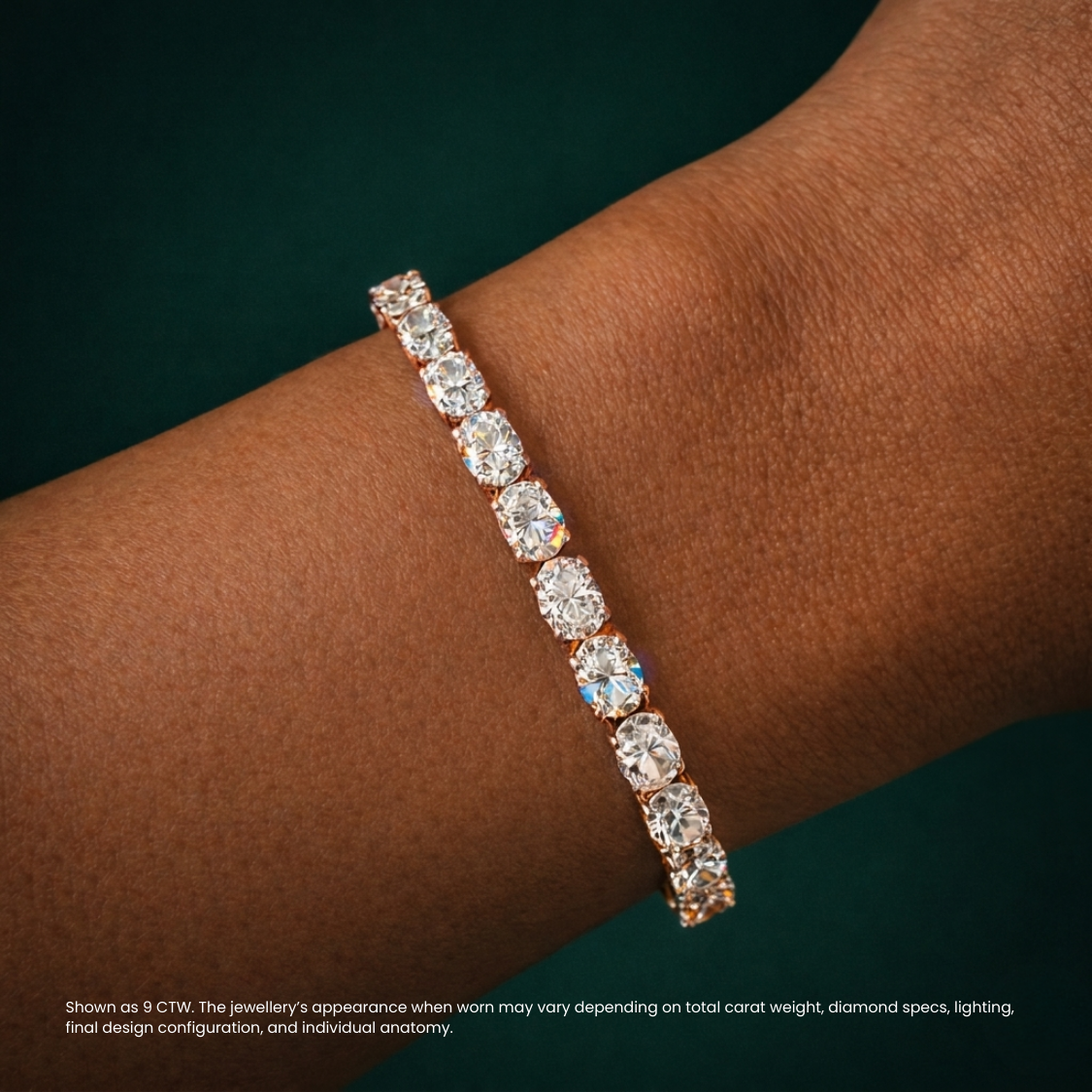 Oval East-West Tennis Lab Diamond Bracelet (7  ct. tw.) 18K Gold