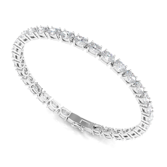 Oval East-West Tennis Lab Diamond Bracelet (3 ct. tw.) 18K Gold