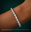 Oval East-West Tennis Lab Diamond Bracelet (7  ct. tw.) 18K Gold