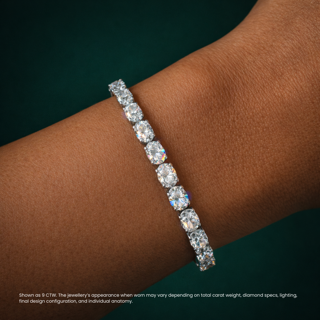 Oval East-West Tennis Lab Diamond Bracelet (7  ct. tw.) 18K Gold