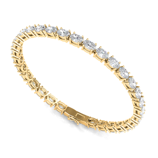 Oval East-West Tennis Lab Diamond Bracelet (10 ct. tw.) 18K Gold