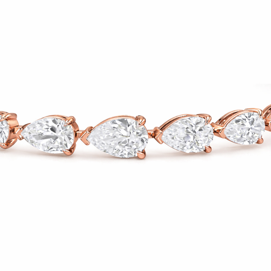 Pear East-West Tennis Lab Diamond Bracelet (3 ct. tw.) 18K Gold