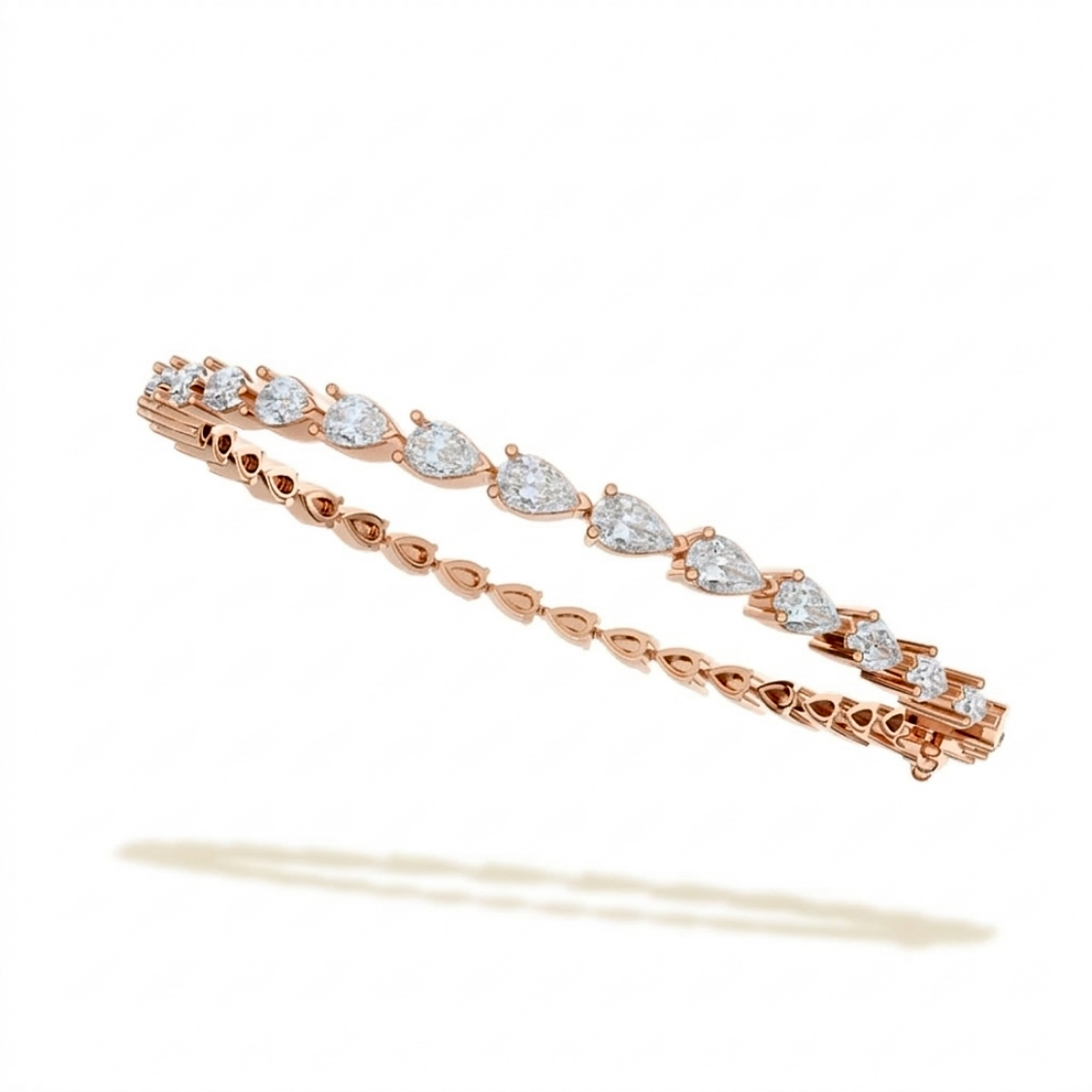 Pear East-West Tennis Lab Diamond Bracelet (6 ct. tw.) 18K Gold
