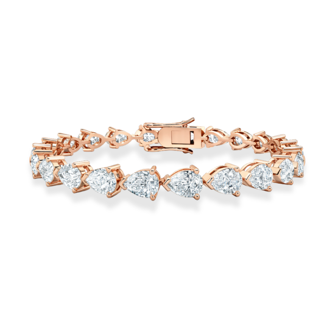 Pear East-West Tennis Lab Diamond Bracelet (6 ct. tw.) 18K Gold