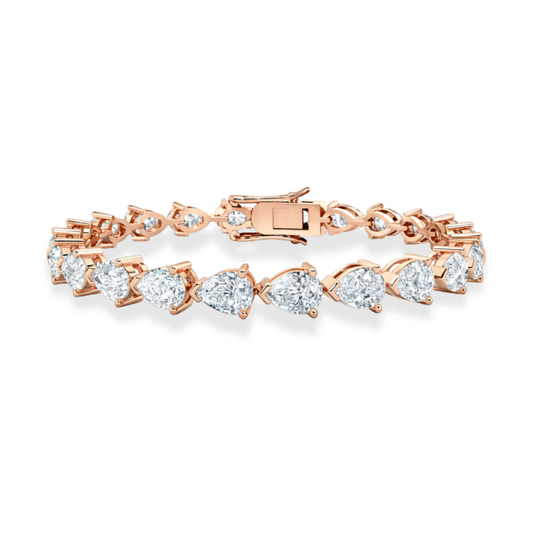 Pear East-West Tennis Lab Diamond Bracelet (3 ct. tw.) 18K Gold
