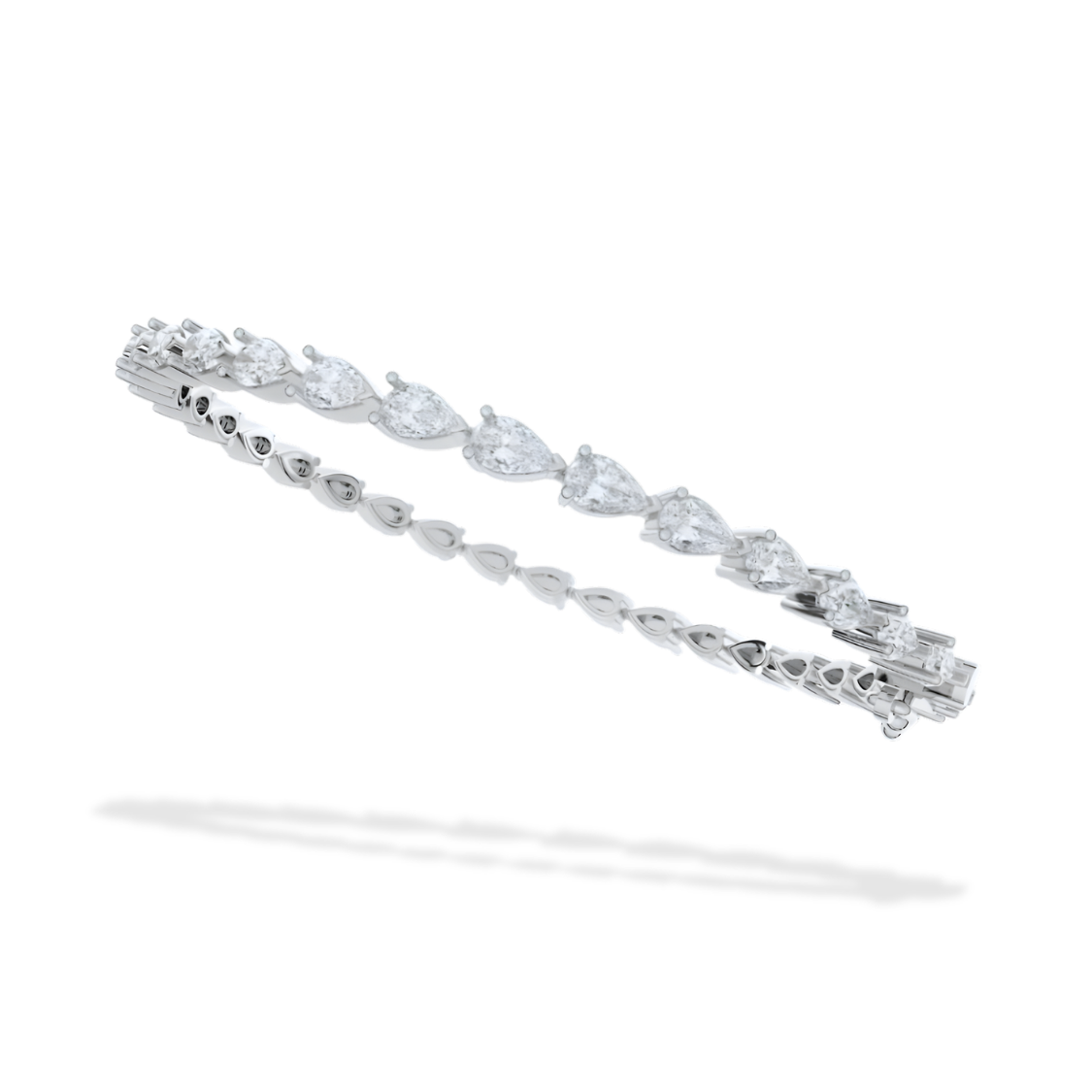 Pear East-West Tennis Lab Diamond Bracelet (6 ct. tw.) 18K Gold