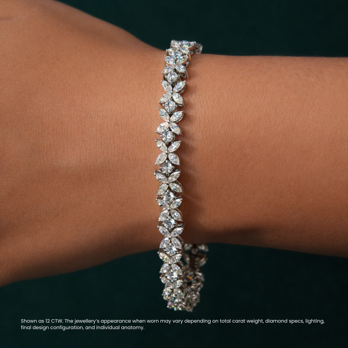 Bloomline Marquise and Round Lab Diamond Bracelet (10 ct. tw.) 18K White Gold