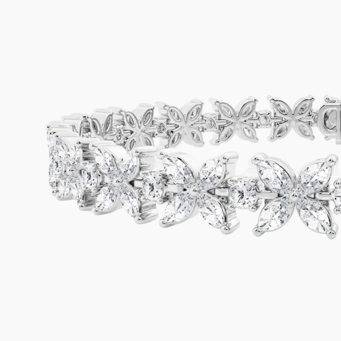 Bloomline Marquise and Round Lab Diamond Bracelet (10 ct. tw.) 18K White Gold