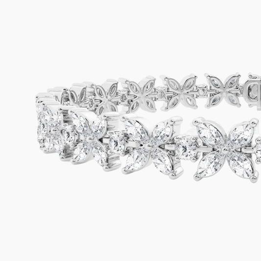 Bloomline Marquise and Round Lab Diamond Bracelet (10 ct. tw.) 18K White Gold
