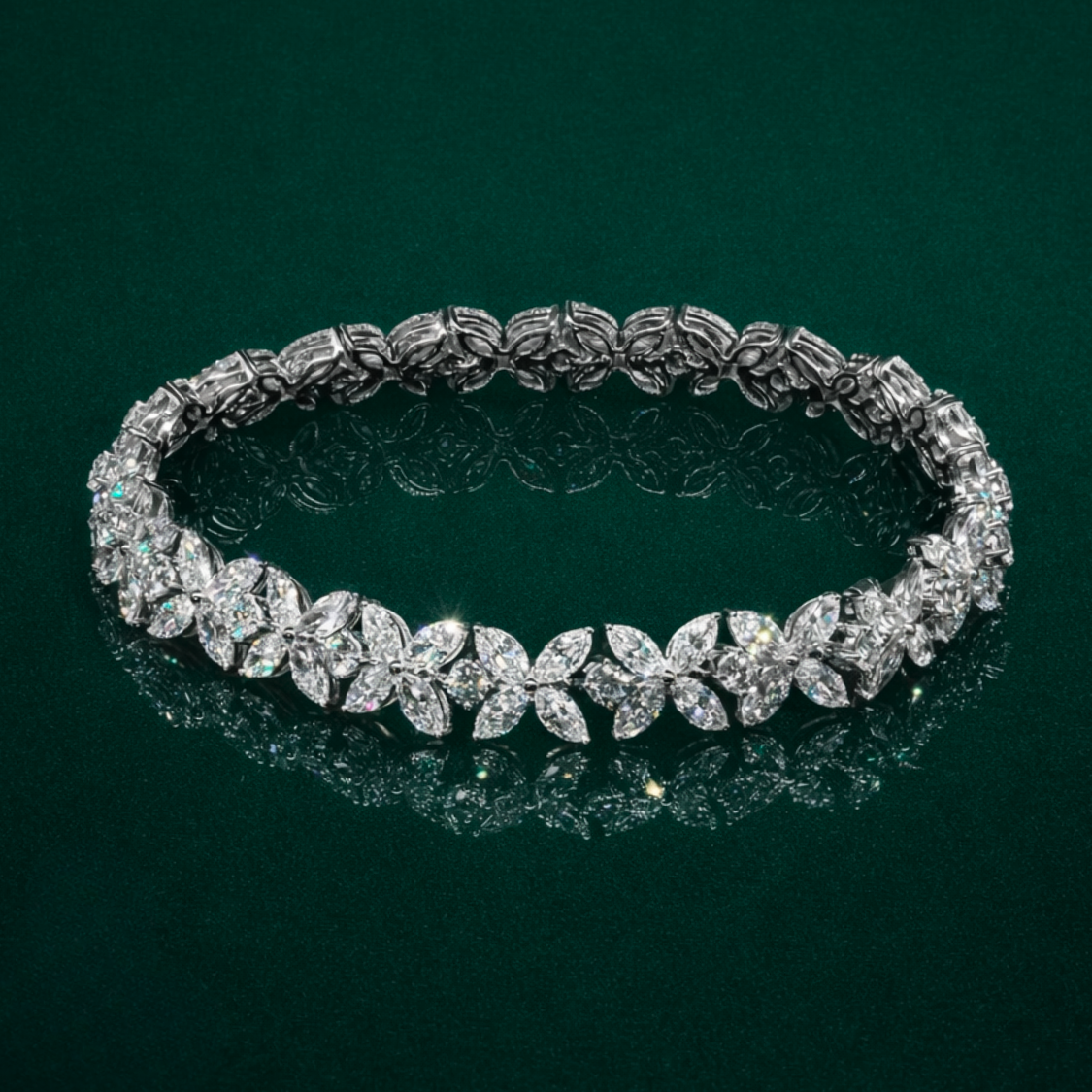 Bloomline Marquise and Round Lab Diamond Bracelet (10 ct. tw.) 18K White Gold