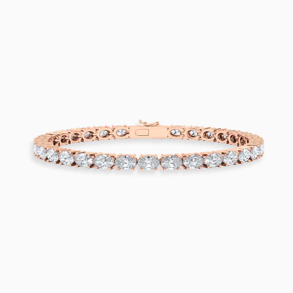 Oval East-West Tennis Lab Diamond Bracelet (7  ct. tw.) 18K Gold