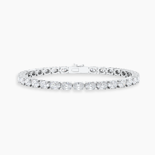 Oval East-West Tennis Lab Diamond Bracelet (3 ct. tw.) 18K Gold