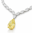 36 Carat Pear Lab-Grown Diamond Bridal Jewelry Set (Necklace & Earrings) in 18K White Gold