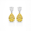 36 Carat Pear Lab-Grown Diamond Bridal Jewelry Set (Necklace & Earrings) in 18K White Gold