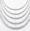 Set of diamond necklaces of different lengths on a white background, ecomposer-metal type-white-gold-18k, ecomposer-metal type-yellow-gold-18k, ecomposer-metal type-rose-gold-18k