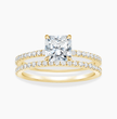 Classic Pave and Round Eternity Lab Diamond Ring Set in 18K Gold - Radiant
